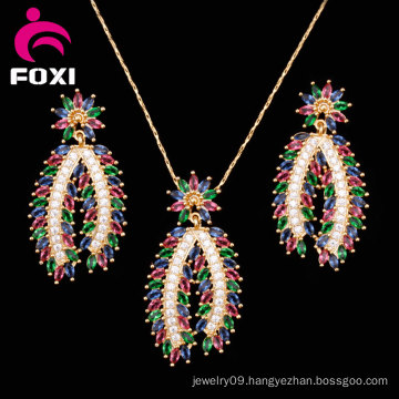 Wuzhou Foxi Wholesale Fancy Necklace Earring Jewelry Sets